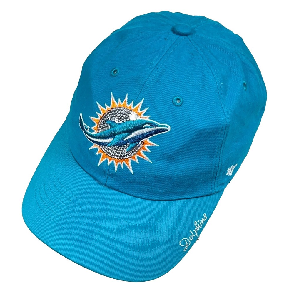 Miami Dolphins Hat Cap Strap Back Teal Blue Dad 47 Clean Up Womens Ladies‎